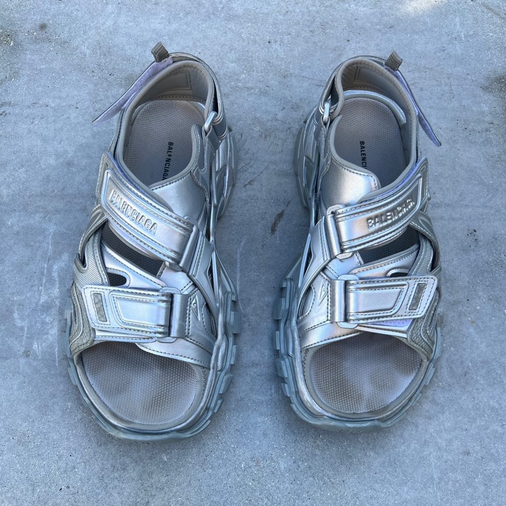 Silver Women’s  Balenciaga Track Sandals {Preloved}